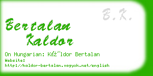 bertalan kaldor business card